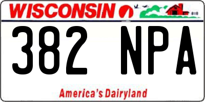WI license plate 382NPA
