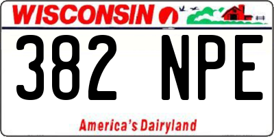 WI license plate 382NPE