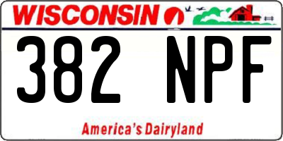 WI license plate 382NPF