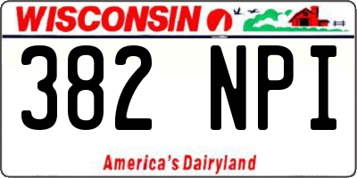 WI license plate 382NPI