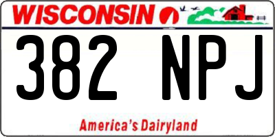 WI license plate 382NPJ