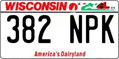WI license plate 382NPK