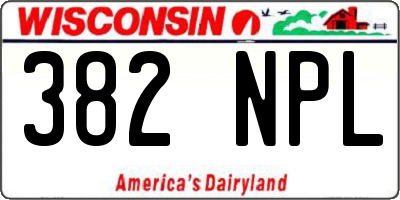 WI license plate 382NPL