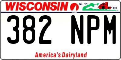 WI license plate 382NPM