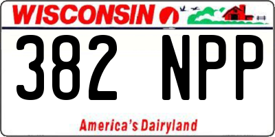 WI license plate 382NPP