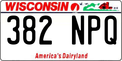 WI license plate 382NPQ