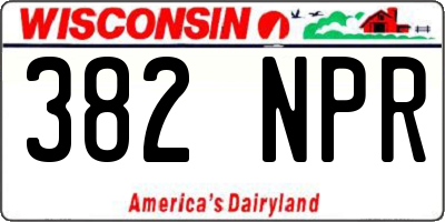 WI license plate 382NPR