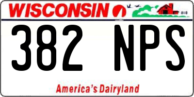 WI license plate 382NPS