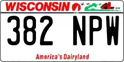 WI license plate 382NPW