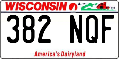 WI license plate 382NQF