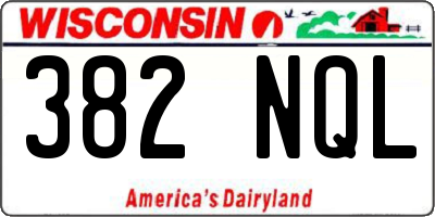 WI license plate 382NQL