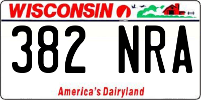 WI license plate 382NRA