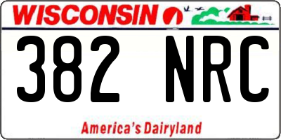 WI license plate 382NRC