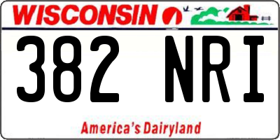 WI license plate 382NRI