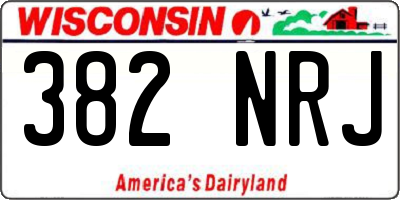 WI license plate 382NRJ