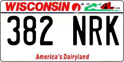 WI license plate 382NRK