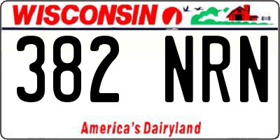WI license plate 382NRN