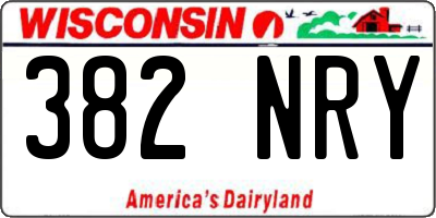WI license plate 382NRY