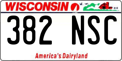 WI license plate 382NSC