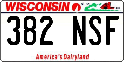 WI license plate 382NSF