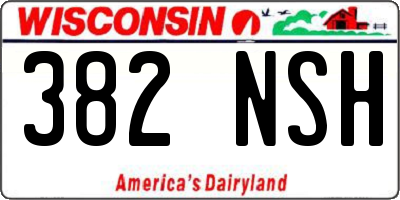 WI license plate 382NSH
