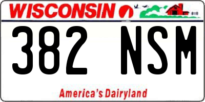WI license plate 382NSM