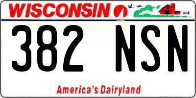 WI license plate 382NSN