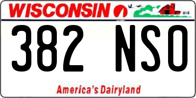 WI license plate 382NSO