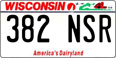 WI license plate 382NSR
