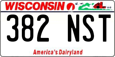 WI license plate 382NST