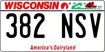 WI license plate 382NSV