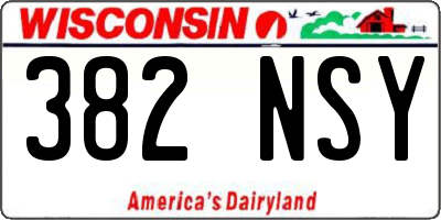 WI license plate 382NSY