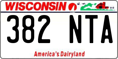 WI license plate 382NTA