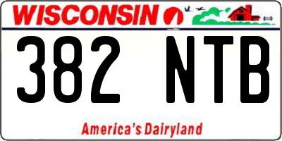WI license plate 382NTB
