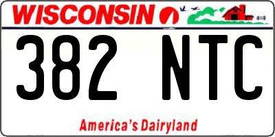 WI license plate 382NTC