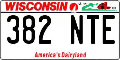WI license plate 382NTE