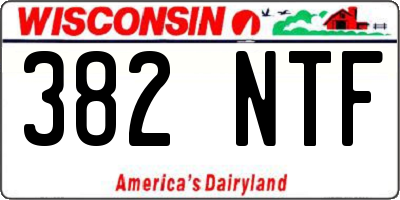 WI license plate 382NTF