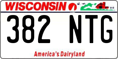 WI license plate 382NTG