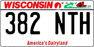 WI license plate 382NTH