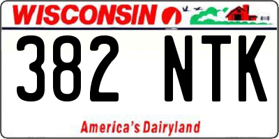 WI license plate 382NTK