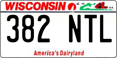 WI license plate 382NTL