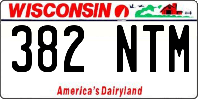 WI license plate 382NTM