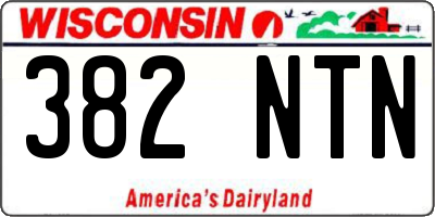 WI license plate 382NTN