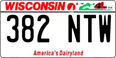 WI license plate 382NTW