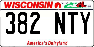 WI license plate 382NTY