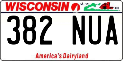 WI license plate 382NUA