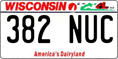 WI license plate 382NUC