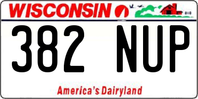 WI license plate 382NUP