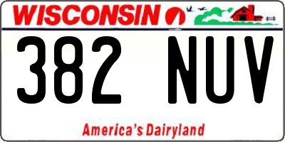 WI license plate 382NUV