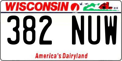 WI license plate 382NUW
